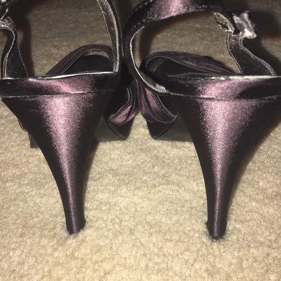 Unlisted Black Satin Open Toe Slingback Heels - Picture 3 of 4